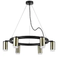 Люстра подвесная Rullo LR0163160 Lightstar бронзовая на 6 ламп, основание чёрное в стиле хай-тек Люстра подвесная Rullo LR0163160 Lightstar бронзовая на 6 ламп, основание чёрное в стиле хай-тек